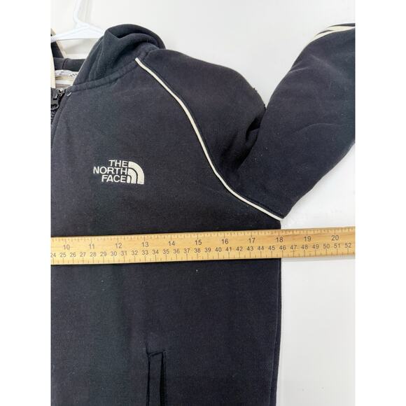 The North Face Womens Jacket Size Small Black Zip Up Hooded White Lines - Picture 9 of 13